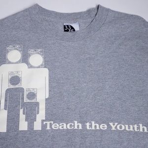 "Teach The Youth" Turntable Grey XL T-Shirt